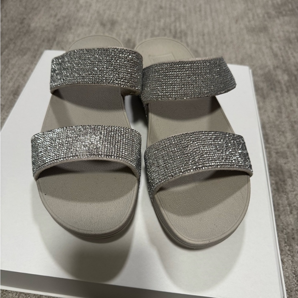Fitflop Silver Sandals with Textured Straps